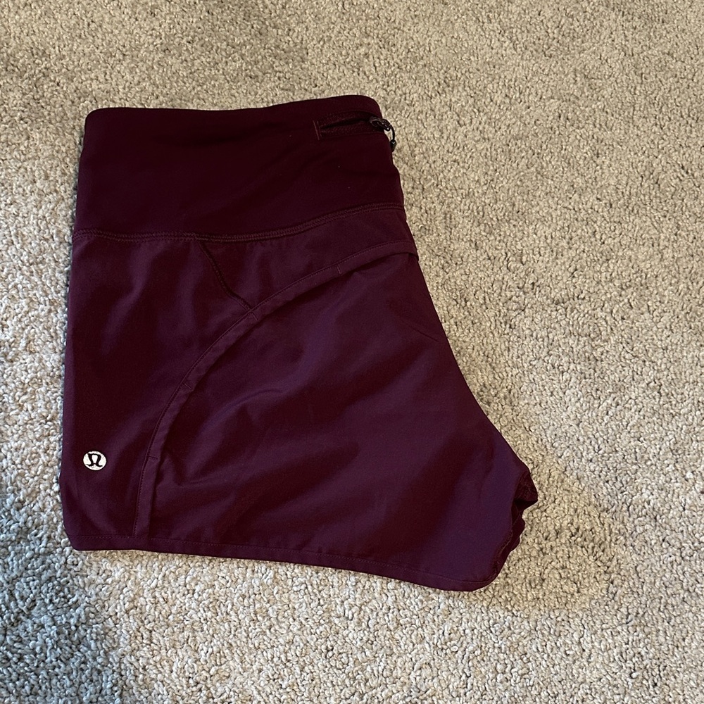 lululemon athletica run times women’s   burgundy athletic shorts